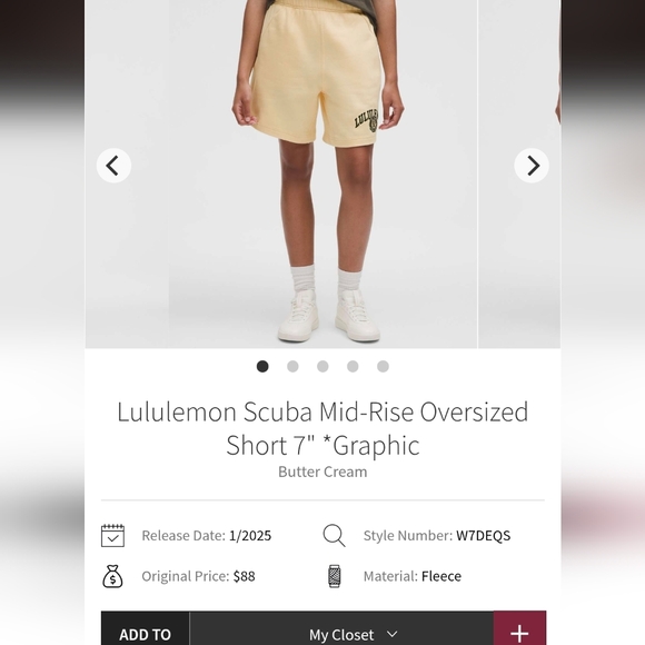 Lululemon Scuba Mid-Rise Oversized Short *Graphic, set of 2 - Picture 10 of 11